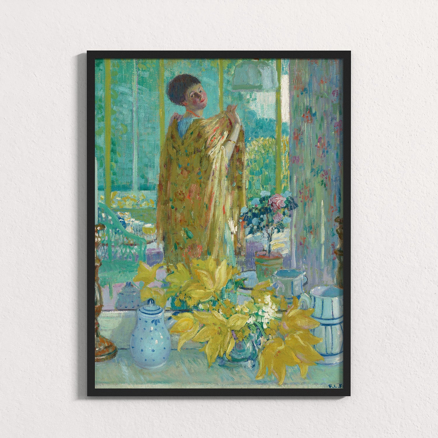 Teal: Yellow Tulips