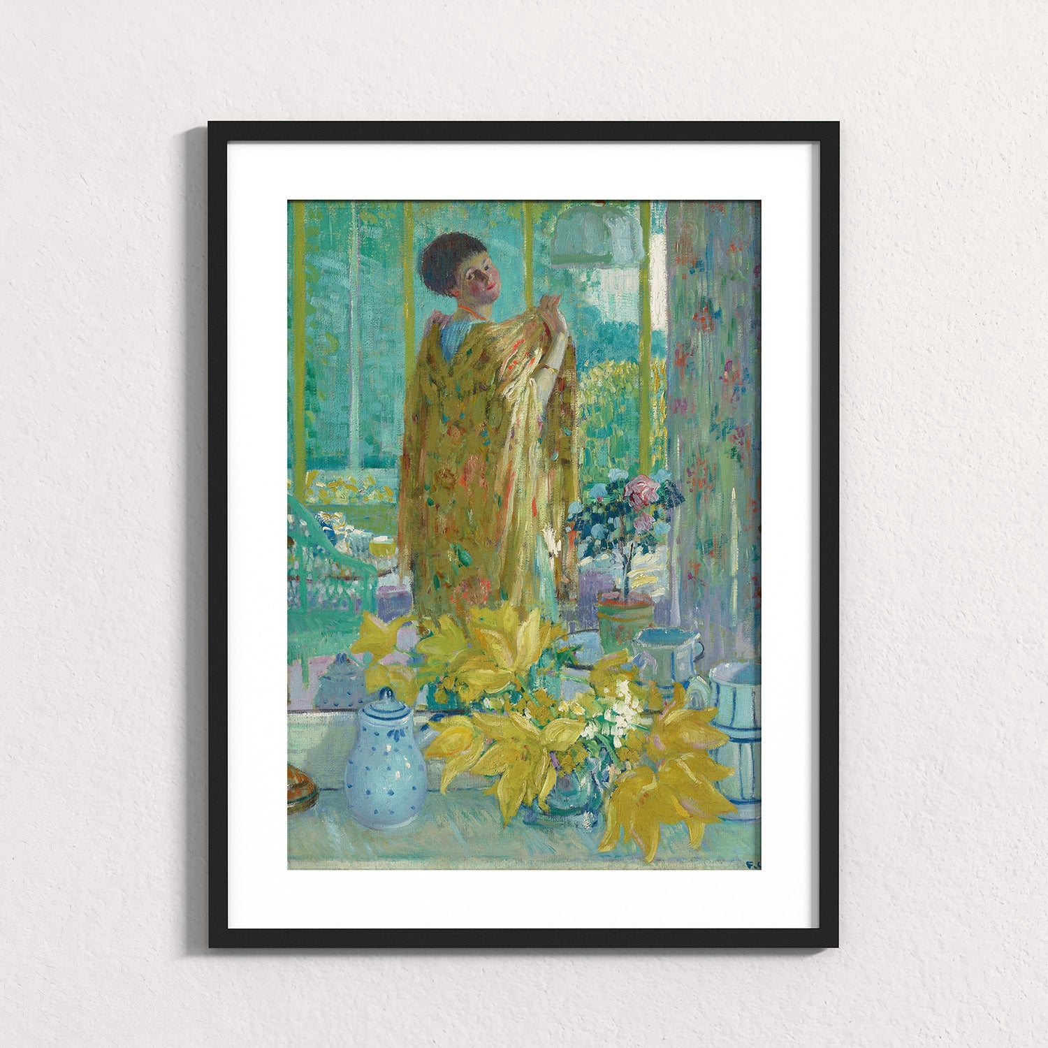 Teal: Yellow Tulips