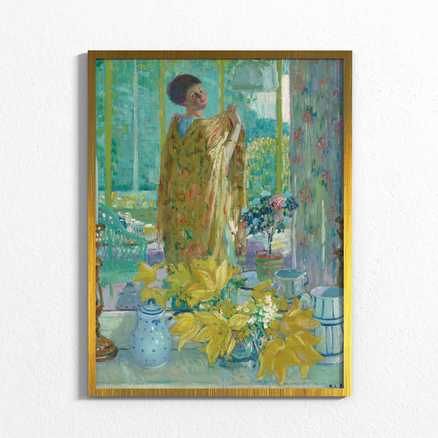 Teal: Yellow Tulips