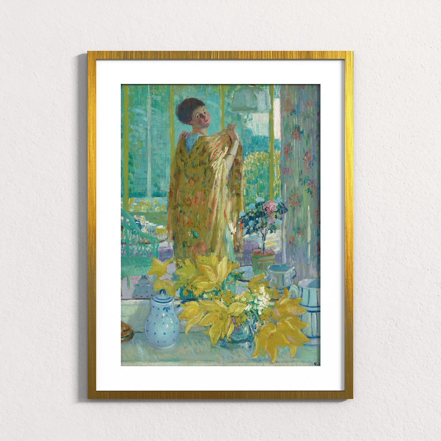 Teal: Yellow Tulips