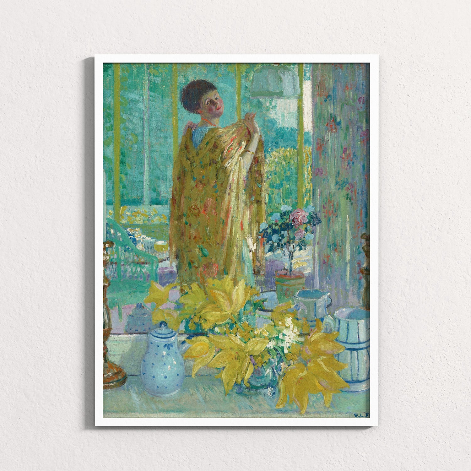 Teal: Yellow Tulips