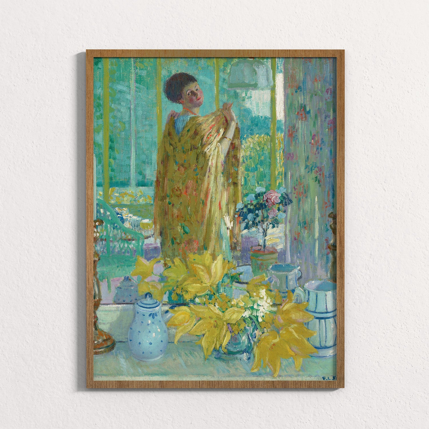 Teal: Yellow Tulips