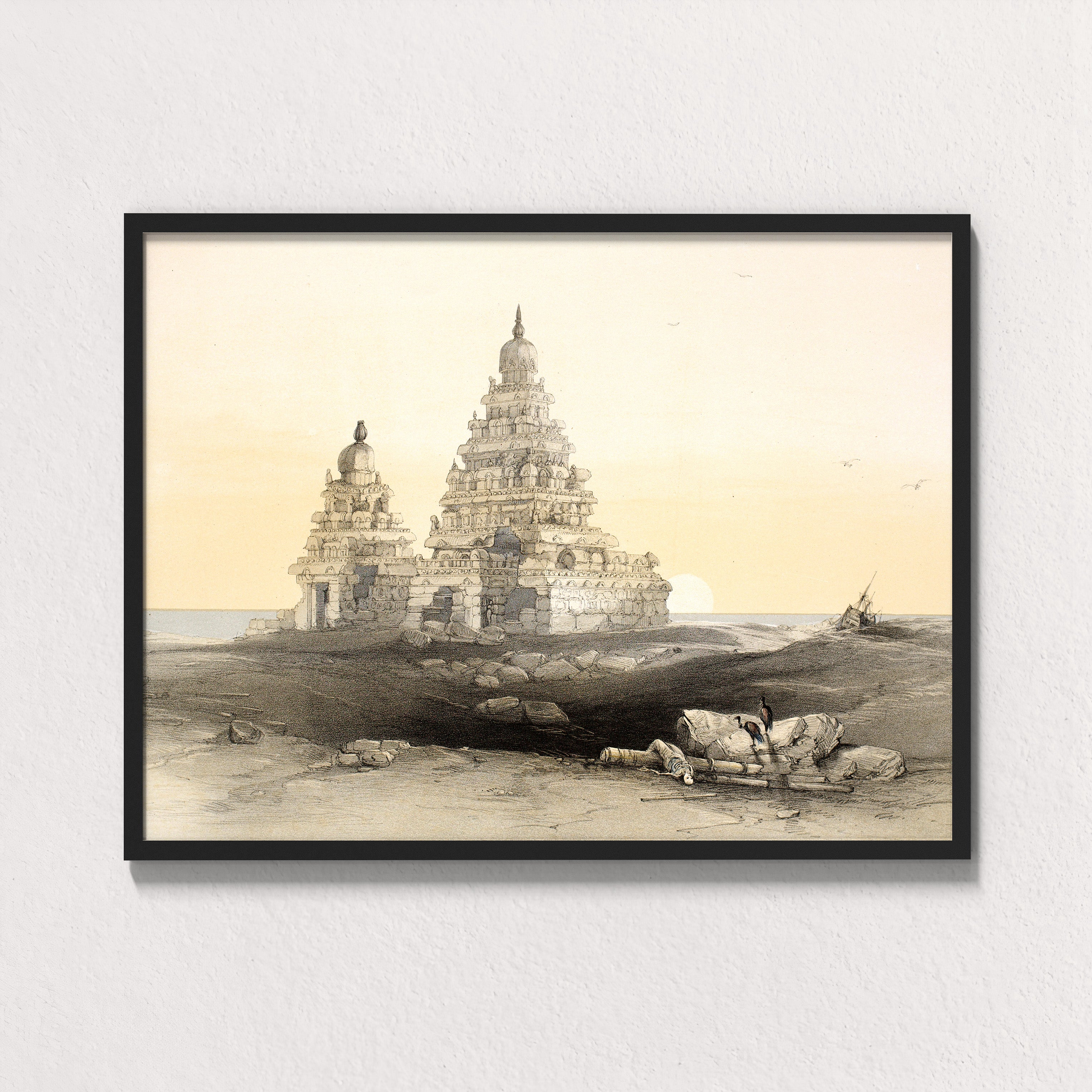 Stone and Tide at Mahabalipuram