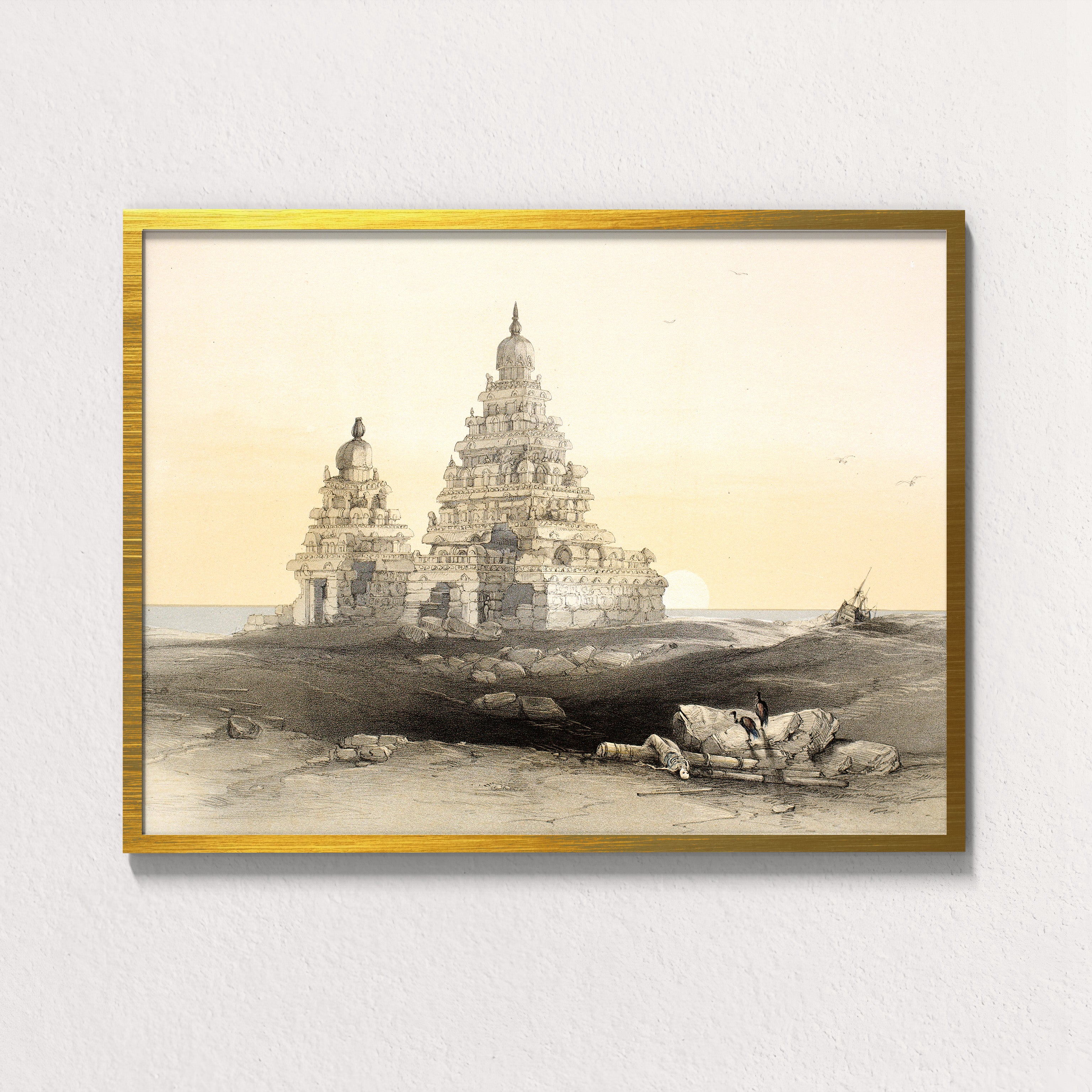 Stone and Tide at Mahabalipuram