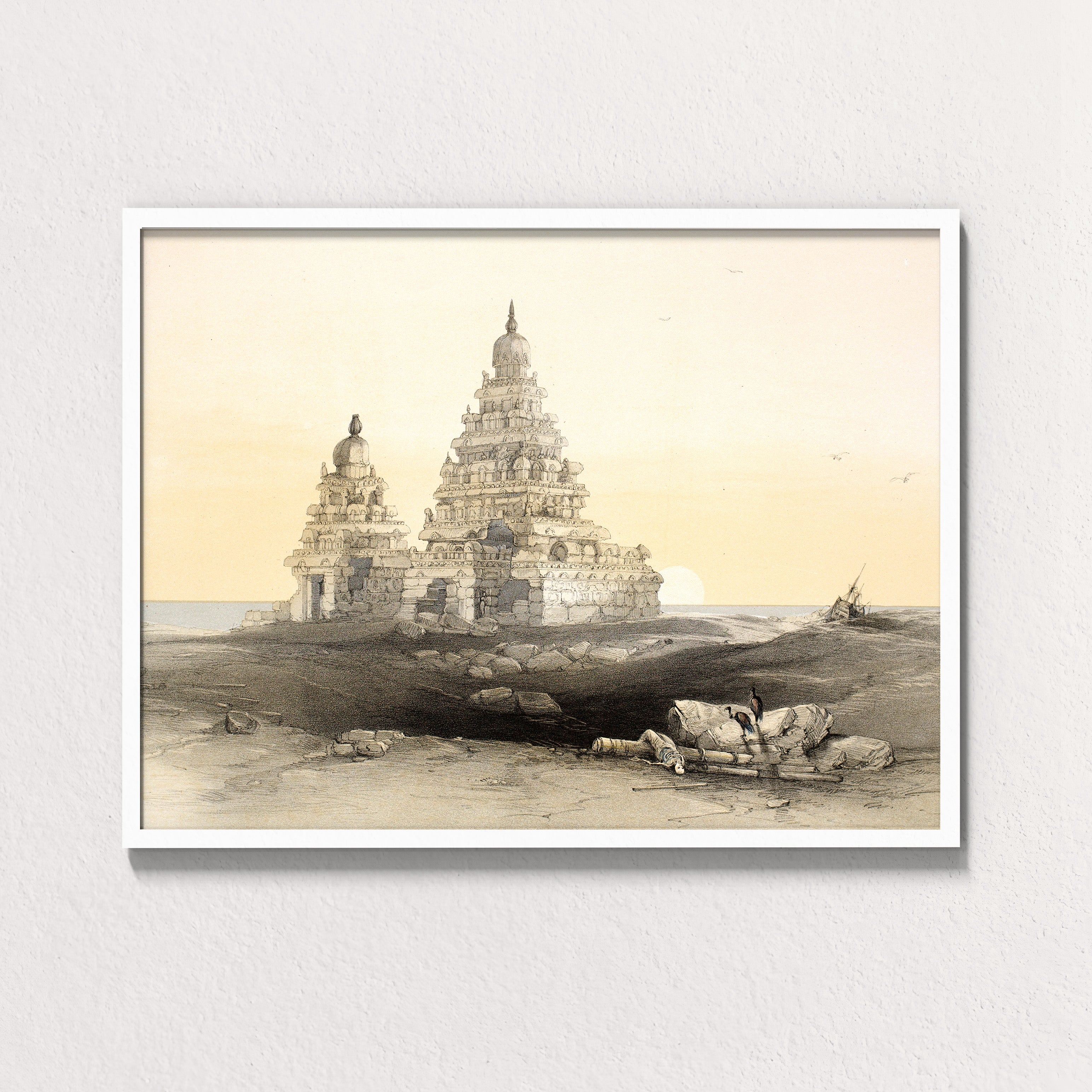 Stone and Tide at Mahabalipuram