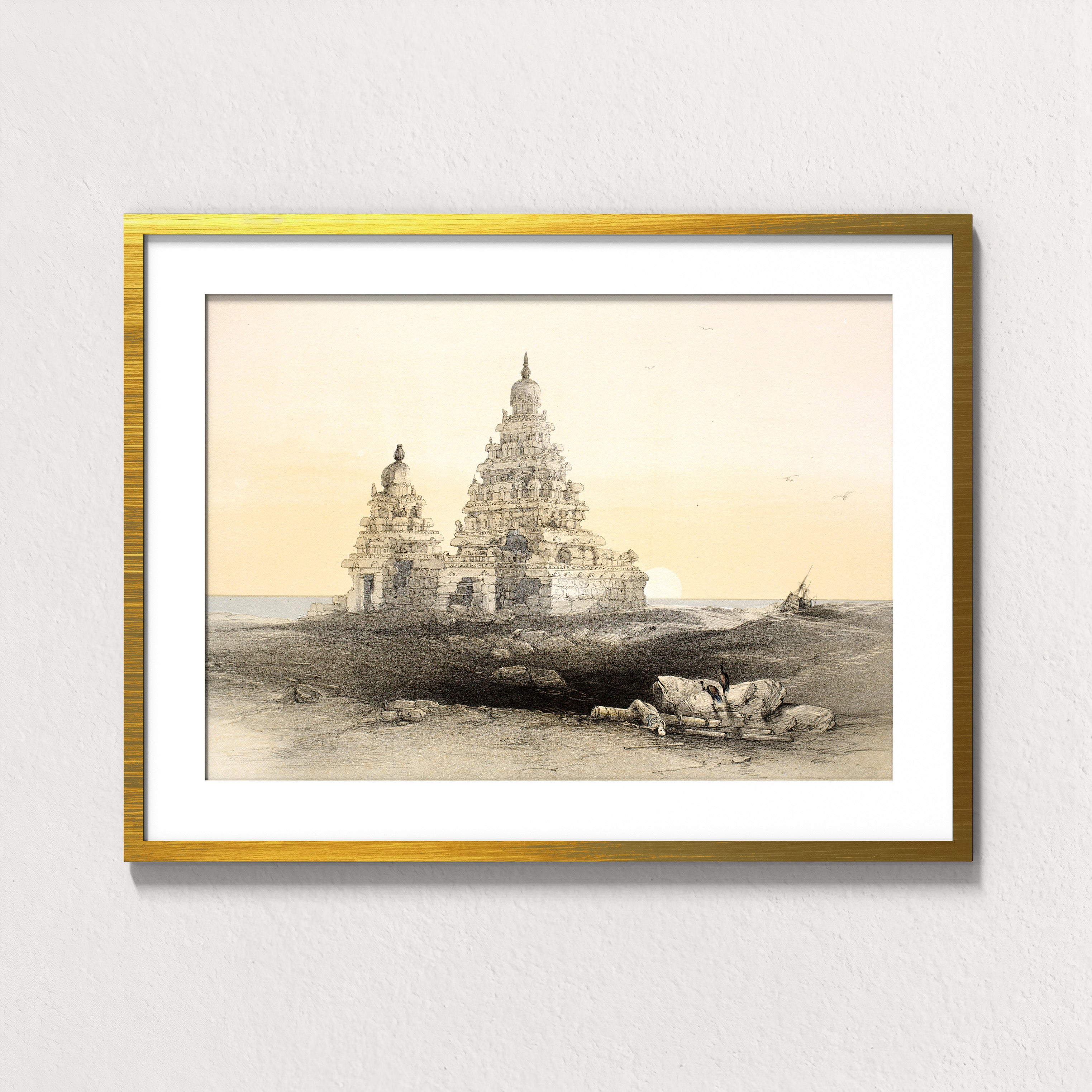 Stone and Tide at Mahabalipuram