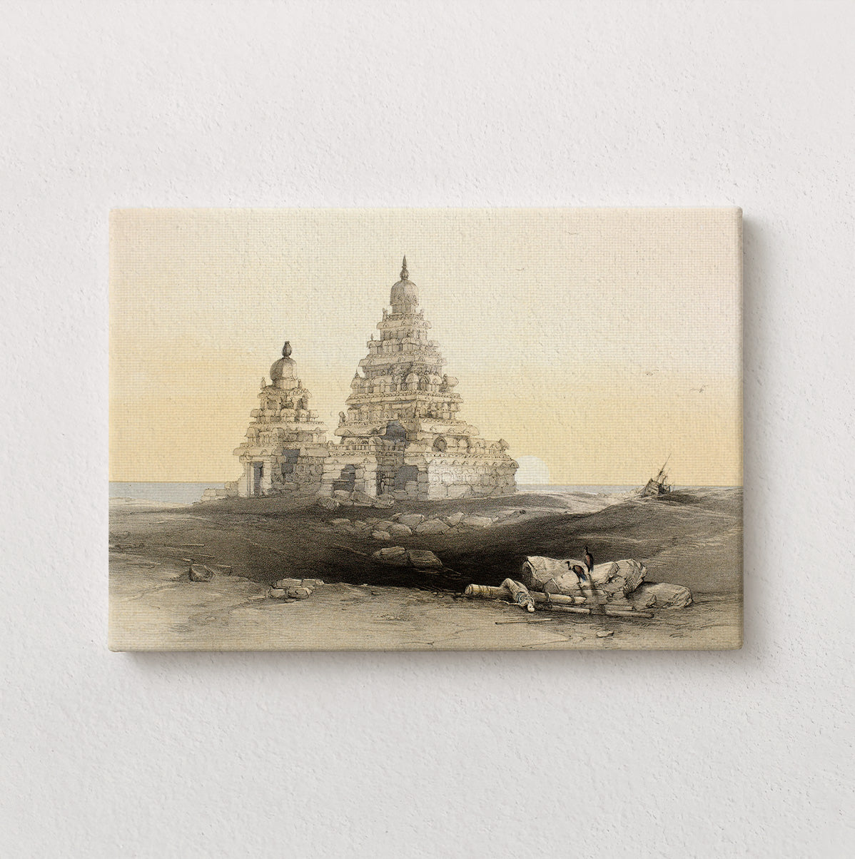 Stone and Tide at Mahabalipuram