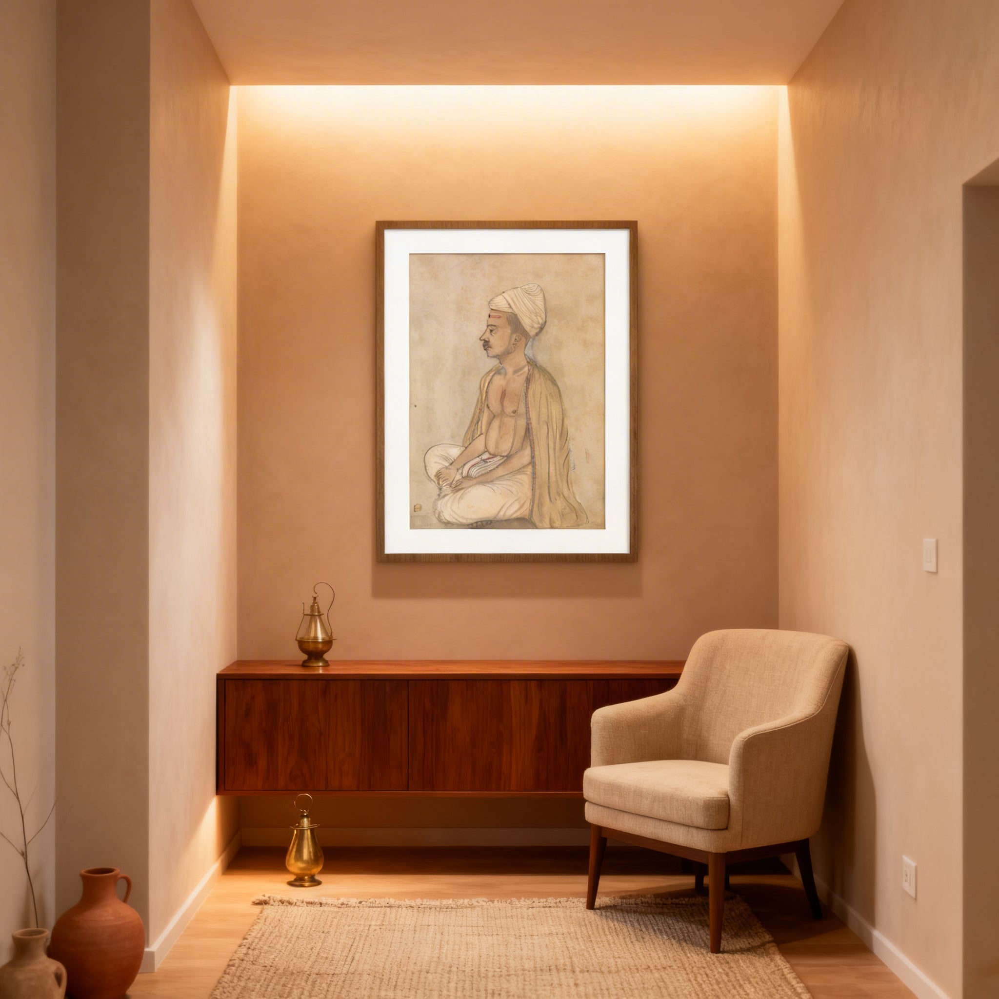 Tan: Comtemplative Figure